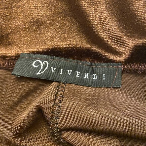 Vivendi Brown Velour Wide Leg Capri/Pants Size L NWT~Holidays~Special Occasions~ - Picture 6 of 9